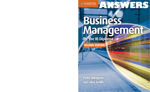 Business Management IB Answers Book
