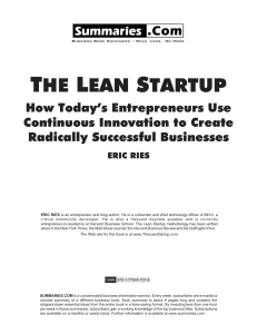 The-Lean-Startup (Summary)