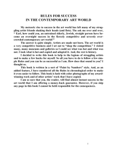 rules for success in the contemporary art world