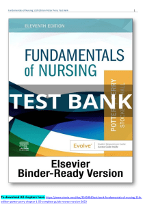 Test bank for Fundamentals of Nursing 11th Edition Potter Perry