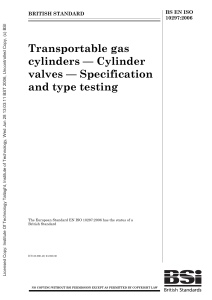 Gas Cylinder Valves: Specification & Testing | BS EN ISO 10297