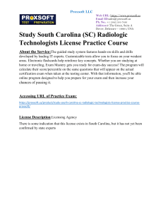 Study South Carolina (SC) Radiologic Technologists License Practice Course