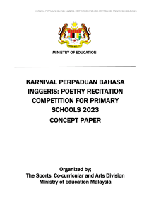 Poetry Recitation Competition Concept Paper 2023