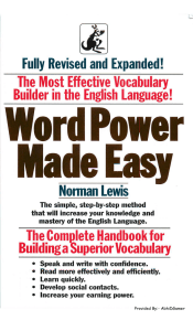 Word Power Made Easy: Vocabulary Building Textbook