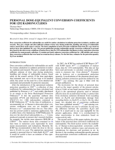 dose conversition coefficient for specific radionuclides