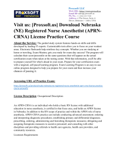 Download Nebraska (NE) Registered Nurse Anesthetist (APRN-CRNA) License Practice Course