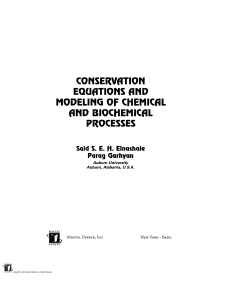 Elnashaie S. Conservation Equations and Modeling