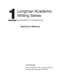 Longman Academic Writing Series 1 (Teacher’s Manual)