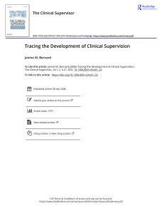 Tracing the Development of Clinical Supervision