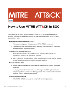 How to Use MITRE ATT&CK in SOC