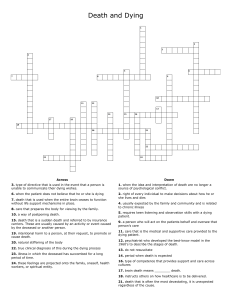 Death and Dying - Crossword