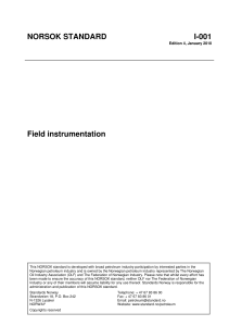 NORSOK I-001r4 2010 Field instrumentation