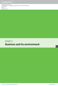 Business Workbook: Enterprise & Environment