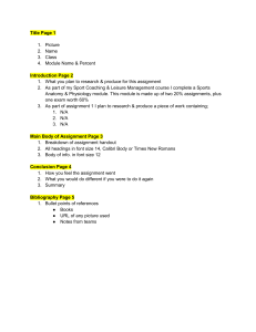 A & P Assignment Layout 