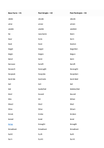 verb table 100