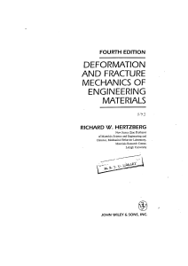 Richard W Hertzberg Deformation and Frac