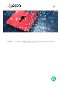 Normas Técnicas para a LGPD - ACPD Brasil 