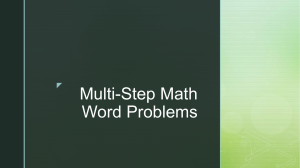 Multi-Step Math Word Problems