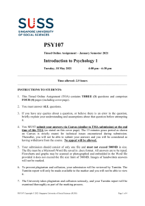 PSY107 TOA Question Paper