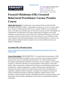 Focused Oklahoma (OK) Licensed Behavioral Practitioner License Practice Course