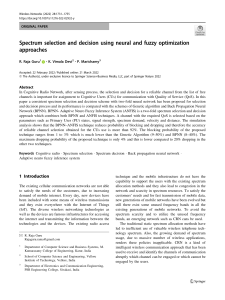 Spectrum selection and decision using neural and fuzzy optimization