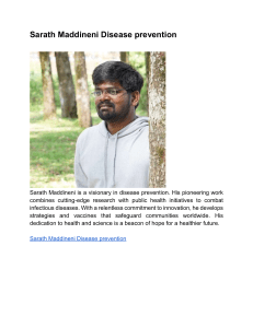 Sarath Maddineni Disease prevention