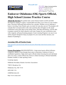 Endeavor Oklahoma (OK) Sports Official, High School License Practice Course