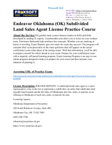 Endeavor Oklahoma (OK) Subdivided Land Sales Agent License Practice Course