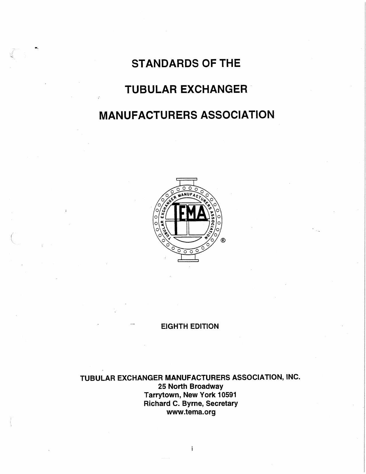 TEMA Standards for Tubular Heat Exchangers