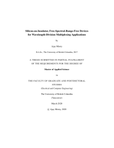 Silicon-on-Insulator, Free-Spectral-Range-Free Devices forWavelength-Division Multiplexing Applications