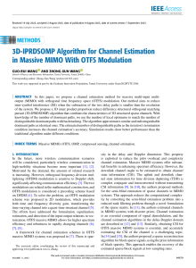 3D-IPRDSOMP Algorithm for Channel Estimation in Massive MIMO With OTFS Modulation