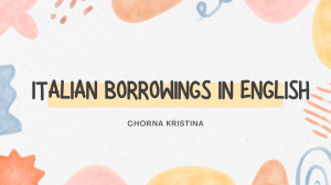 Italian borrowings in English