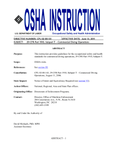 OSHA standards for commercial diving operations