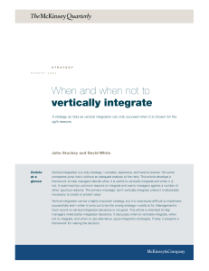 When and when not to vertically integrate