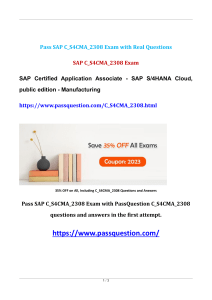 SAP C S4CMA 2308 Practice Test Questions