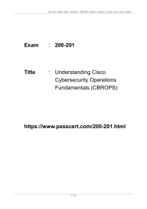 Cisco Certified CyberOps Associate 200-201 CBROPS Dumps