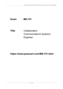 MS-721 Collaboration Communications Systems Engineer Dumps