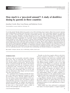 International Dental Journal - 2013 - Creeth - How much is a pea‐sized amount A study of dentifrice dosing by parents in
