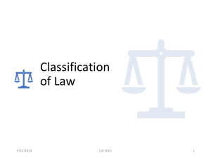 Classification of law
