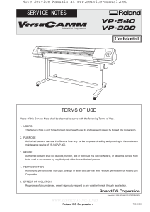 ROLAND VersaCamm VP 540 Service Manual 