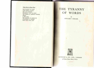 Stuart Chase - The Tyranny of Words (scan of the 1st edition from 1959)