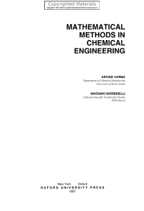 MATHEMATICAL METHODS IN CHEMICAL ENGINEE