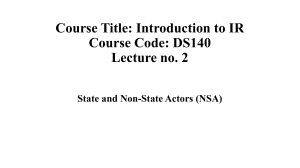 Lecture 2 - state and non state actr and level of analys ppt