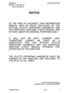 Cessna 172S NAV III Pilot's Handbook - Flight Manual