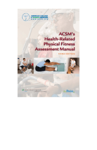 ACSMs Health-Related Physical Fitness Assessment Manual