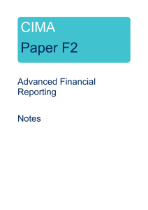 Advanced Financial Reporting - CIMA F2