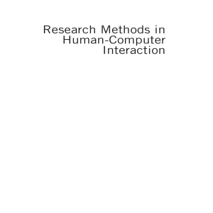 Research Methods in Human Computer Interaction