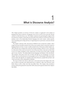 T01.1. What is Discourse Analysis