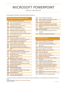 Powerpoint Skills Checklist