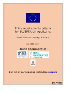 Entry Requirements Ireland Universities 2023[38435]